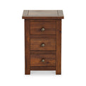 Duchy Acacia 3 Drawer Brown Bedside Cabinet from Roseland Furniture