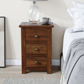Duchy Acacia 3 Drawer Brown Bedside Table for bedroom