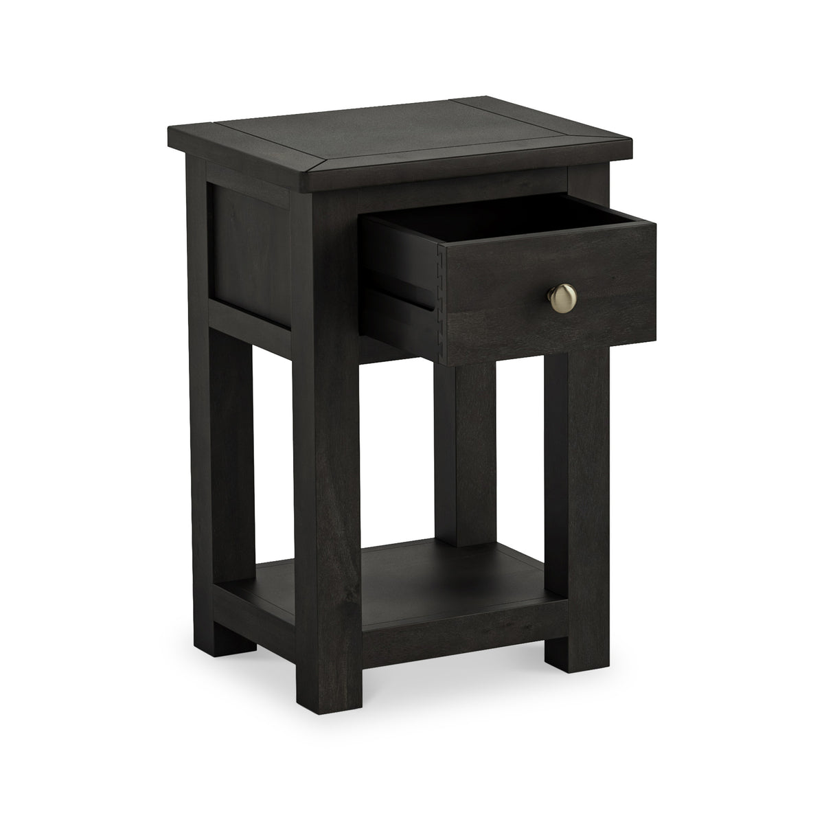 Duchy Acacia 1 Drawer Black Nightstand