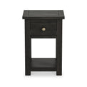 Duchy Acacia 1 Drawer Black Bedside Cabinet