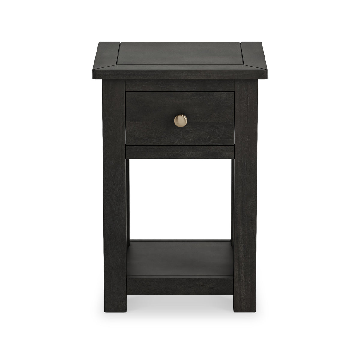 Duchy Acacia 1 Drawer Black Bedside Cabinet