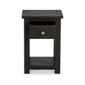 Duchy Acacia 1 Drawer Black Bedside Table from Roseland Furniture