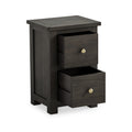 Duchy Acacia Slim 2 Drawer Black Bedside Table