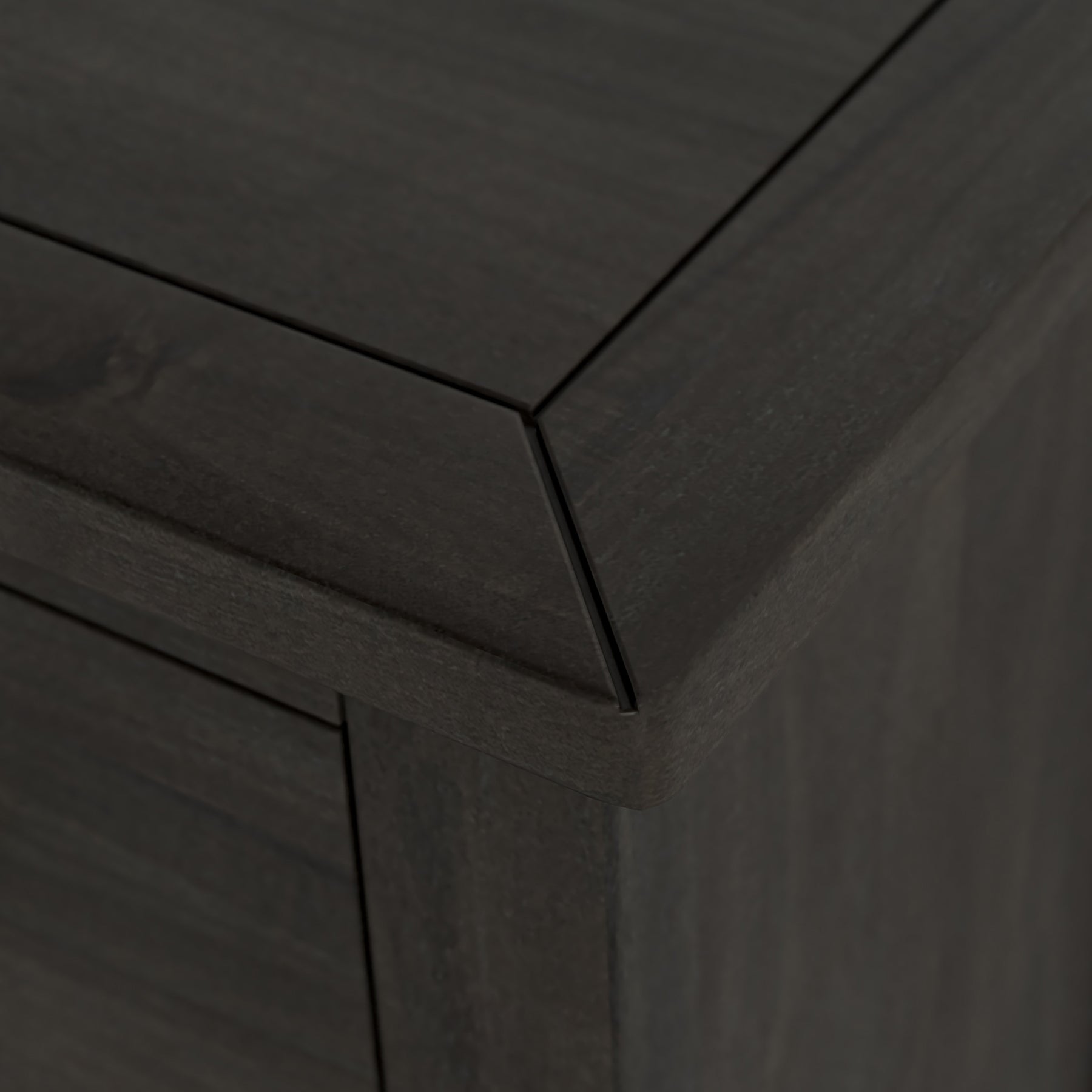 Duchy Acacia Slim 2 Drawer Black Bedside Table
