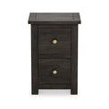 Duchy Acacia Slim 2 Drawer Black Bedside Cabinet