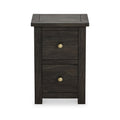 Duchy Acacia Slim 2 Drawer Black Bedside Cabinet