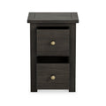 Duchy Acacia Slim 2 Drawer Black Nightstand
