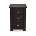 Duchy Acacia 3 Drawer Black Bedside Cabinet