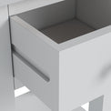 Duchy Inox Grey 1 Drawer Bedside Table