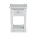 Duchy Inox Grey 1 Drawer Bedside Cabinet