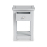 Duchy Inox Grey 1 Drawer Bedside Table