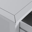 Duchy Inox Grey 2 Drawer Bedside Table