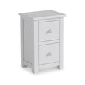 Duchy Inox Grey 2 Drawer Bedside Table from Roseland Furniture