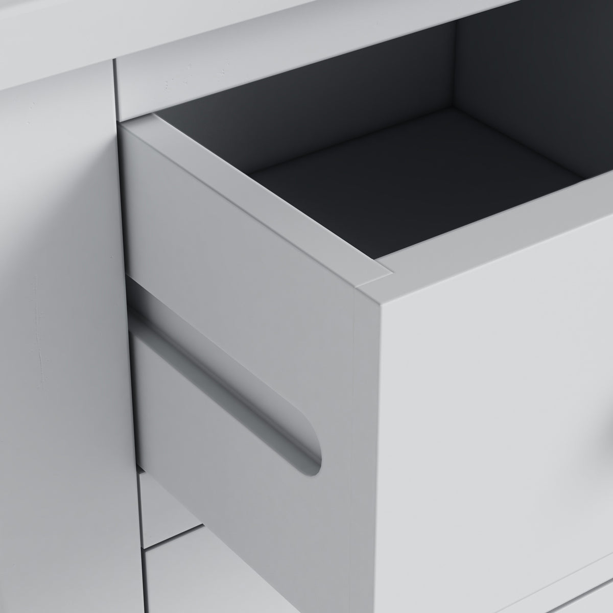 Duchy Inox Grey 2 Drawer Bedside Table