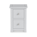 Duchy Inox Grey 2 Drawer Bedside Cabinet