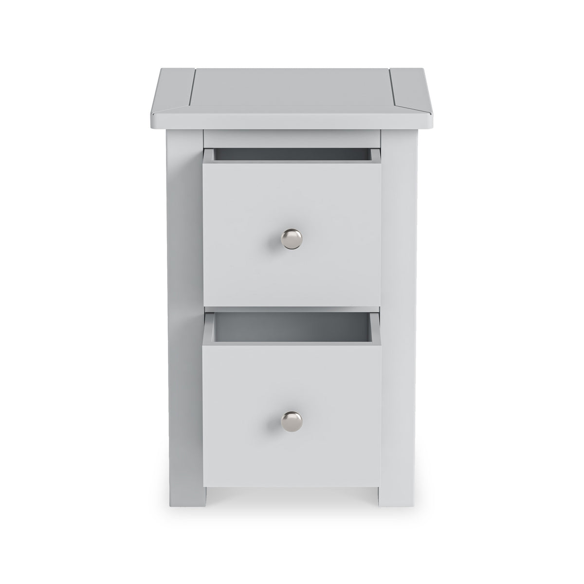 Duchy Inox Grey 2 Drawer Bedside Table