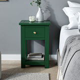 Duchy Puck Green 1 Drawer Bedside Table for bedroom