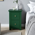 Duchy Puck Green 2 Drawer Bedside Table bedroom