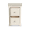 Duchy Linen Cream 2 Drawer Wooden Bedside Table