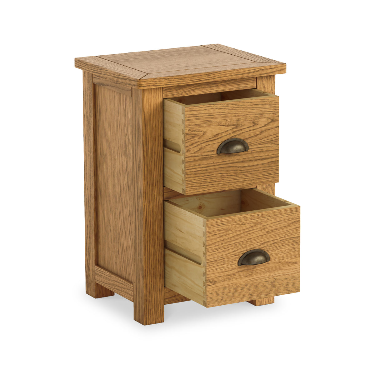 Duchy Waxed Oak 2 Drawer Bedside Table from Roseland Furniture