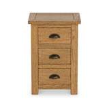 Duchy Waxed Oak 3 Drawer Bedside Cabinet