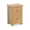 Duchy Oak Slim 2 Drawer Bedside Table from Roseland Furniture