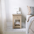 Duchy Washed Oak 1 Drawer Bedside Table for bedroom