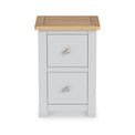 Duchy Inox Grey 2 Drawer Bedside Cabinet with Oak Top