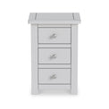 Duchy Inox Grey 3 Drawer Bedside Cabinet