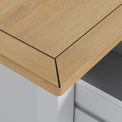 Duchy Inox Grey 2 Drawer Bedside Table with Oak Top