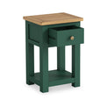 Duchy Puck Green 1 Drawer Bedside Cabinet with Oak Top