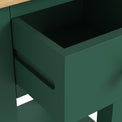 Duchy Puck Green 1 Drawer Bedside Table with Oak Top