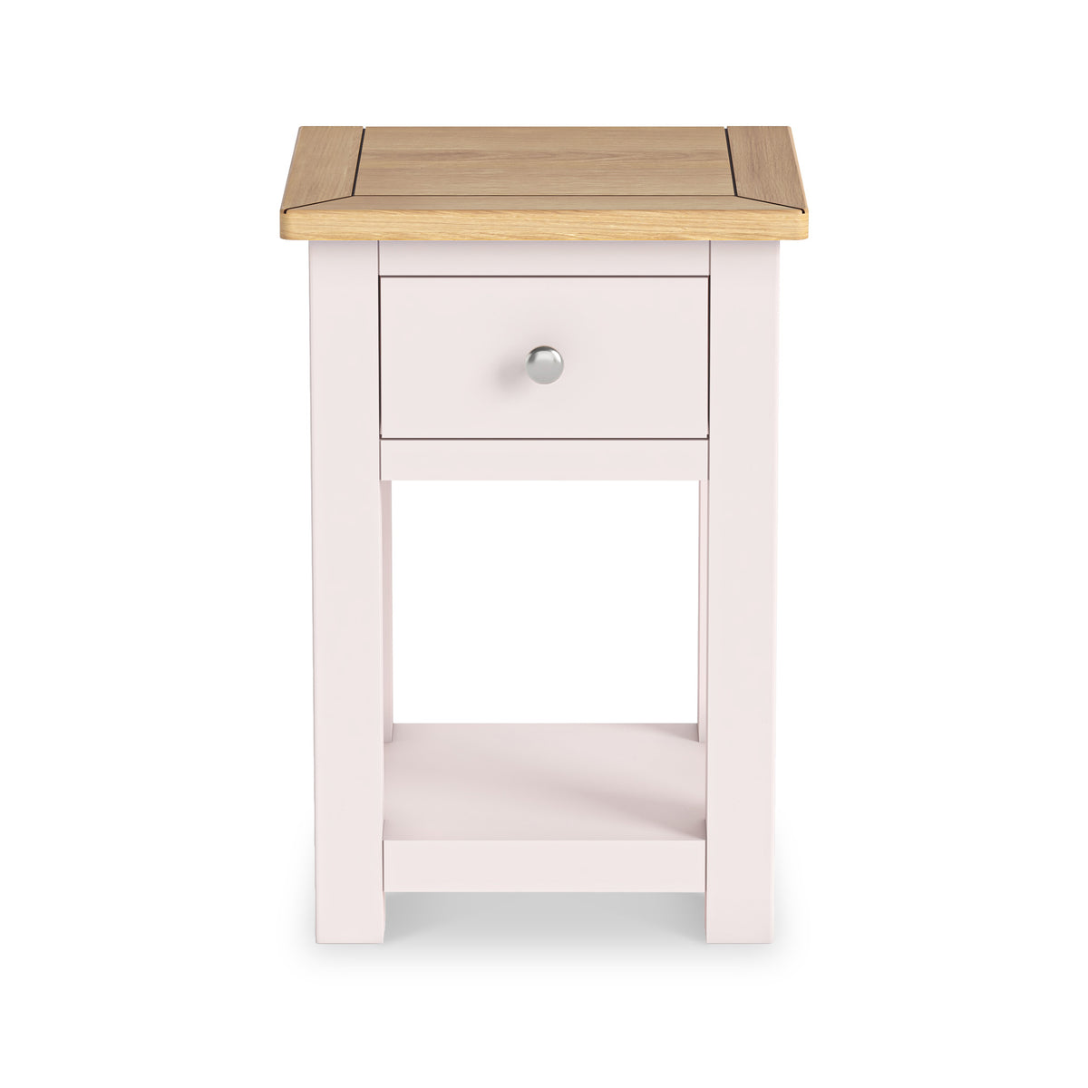 Duchy Dorchester Pink  1 Drawer Bedside Cabinet with Oak Top