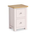 Duchy Dorchester Pink 2 Drawer Bedside Table with Oak Top from Roseland Furniture