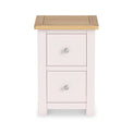 Duchy Dorchester Pink 2 Drawer Bedside Cabinet with Oak Top