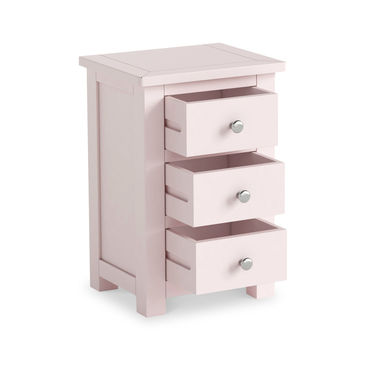Duchy Dorchester Pink 3 Drawer Bedside Cabinet