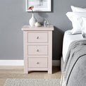 Duchy Dorchester Pink 3 Drawer Bedside Table for bedroom