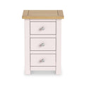 Duchy Dorchester Pink 3 Drawer Bedside Cabinet with Oak Top