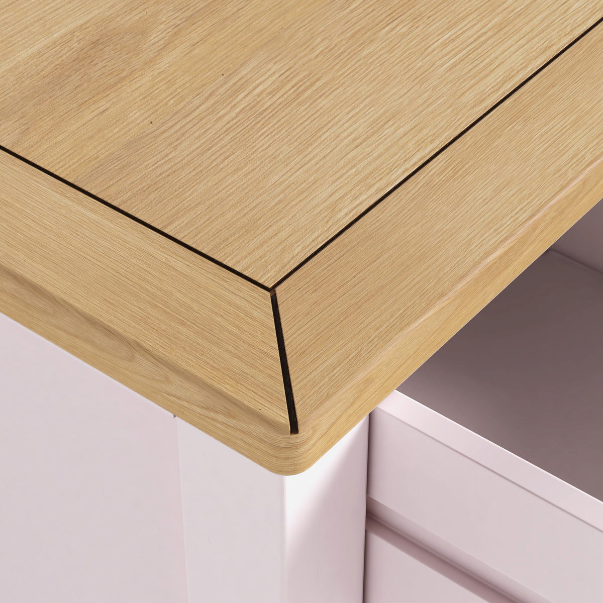Duchy Dorchester Pink  1 Drawer Bedside Table with Oak Top