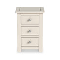 Duchy Linen Cream 3 Drawer Bedside Cabinet