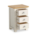 Duchy Line Cream 3 Drawer Nightstand with Oak Top