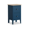 Penrose Navy Blue Narrow Bedside Table with metal handles from Roseland Furniture