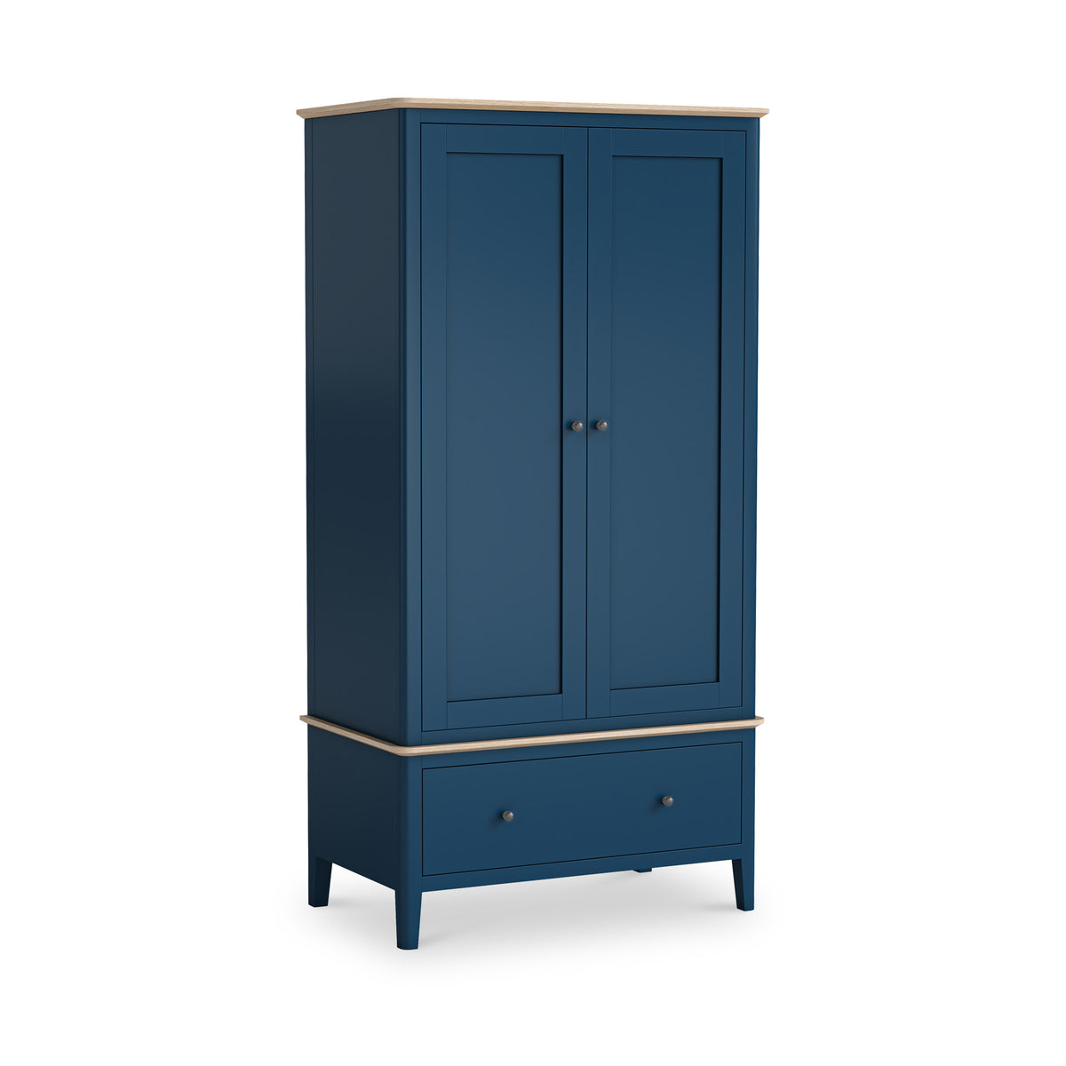 Penrose Navy Blue Gents Wardrobe with metal handles from Roseland Furniture