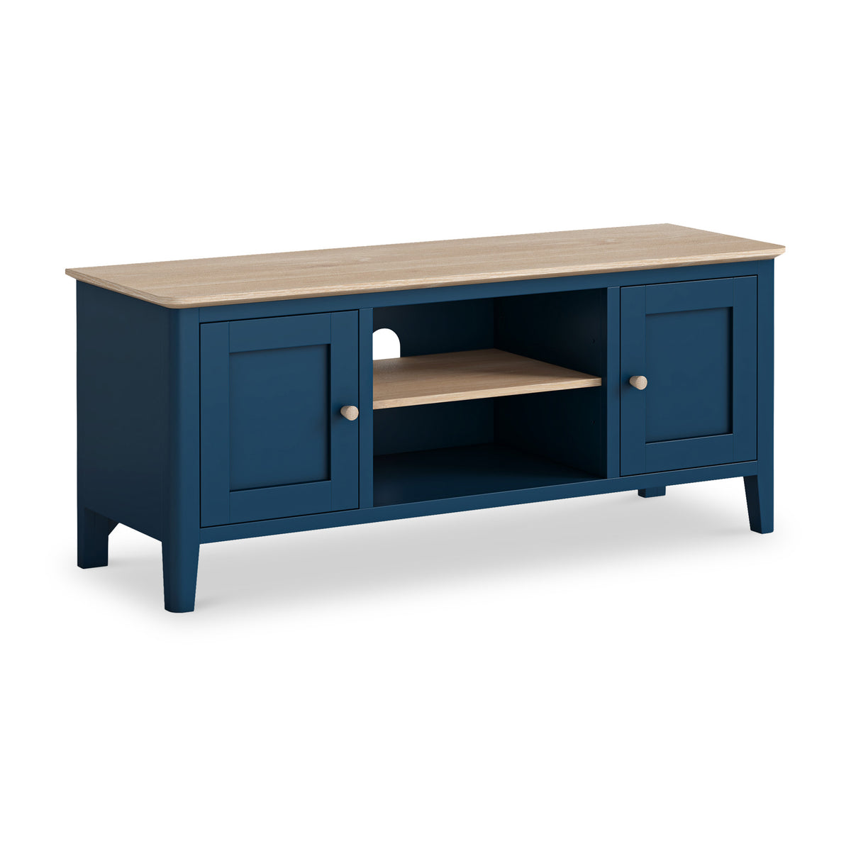 Penrose Navy 150cm TV Unit with wooden handles