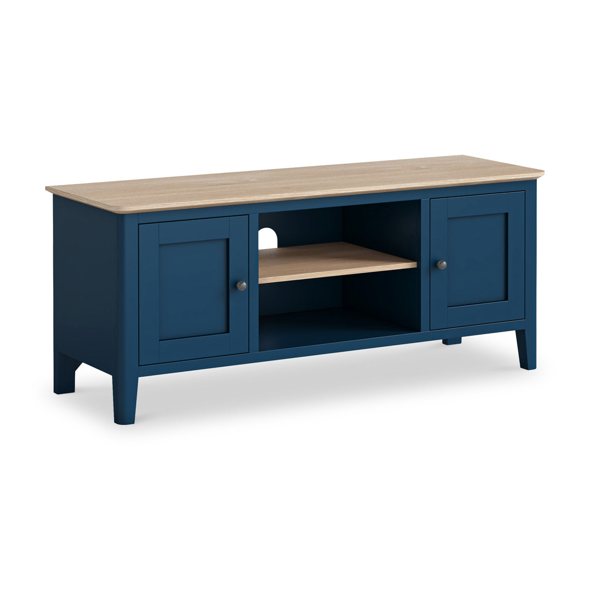 Penrose Navy 150cm TV Unit with metal handles from Roseland Furniture