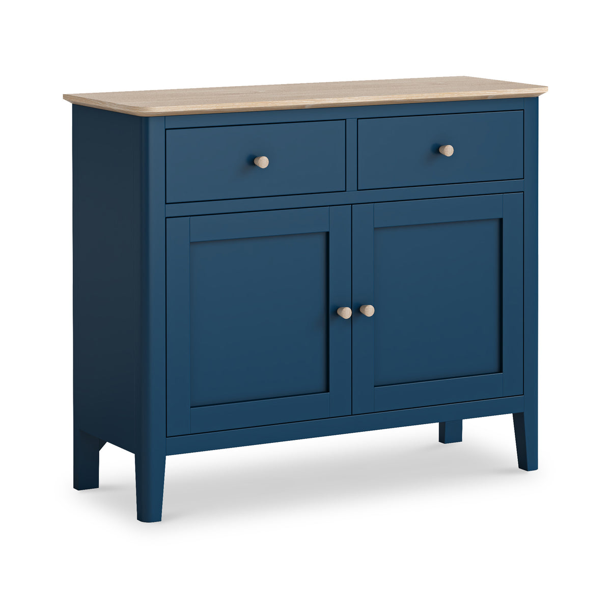Penrose Navy Blue Small Sideboard Cabinet with wooden handles from Roseland Furniture