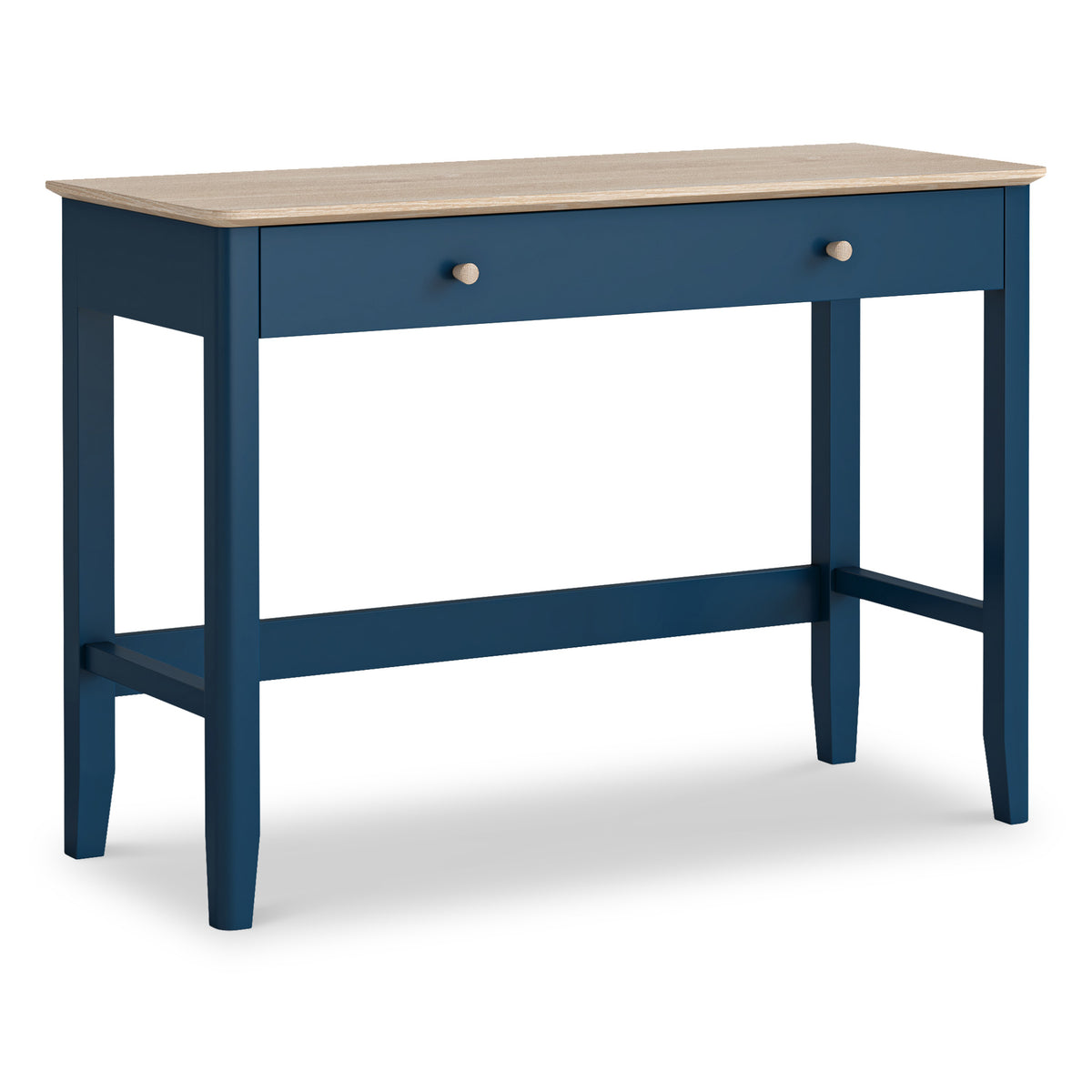 Penrose Navy Blue Home Office Desk with wooden handles