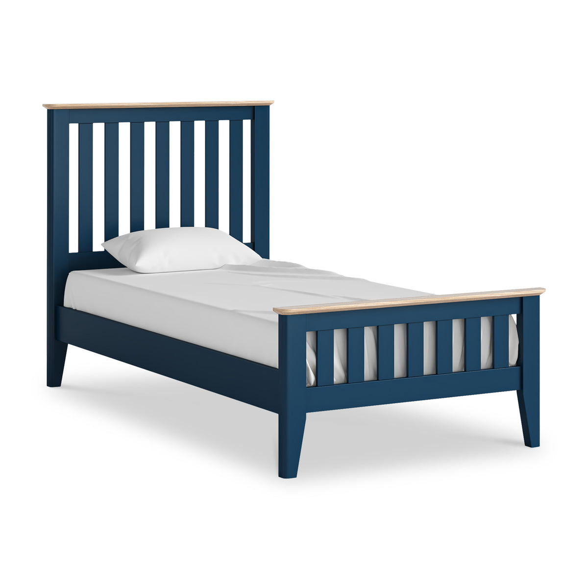 Penrose Navy Blue Single Slatted Bed from Roseland Furniture