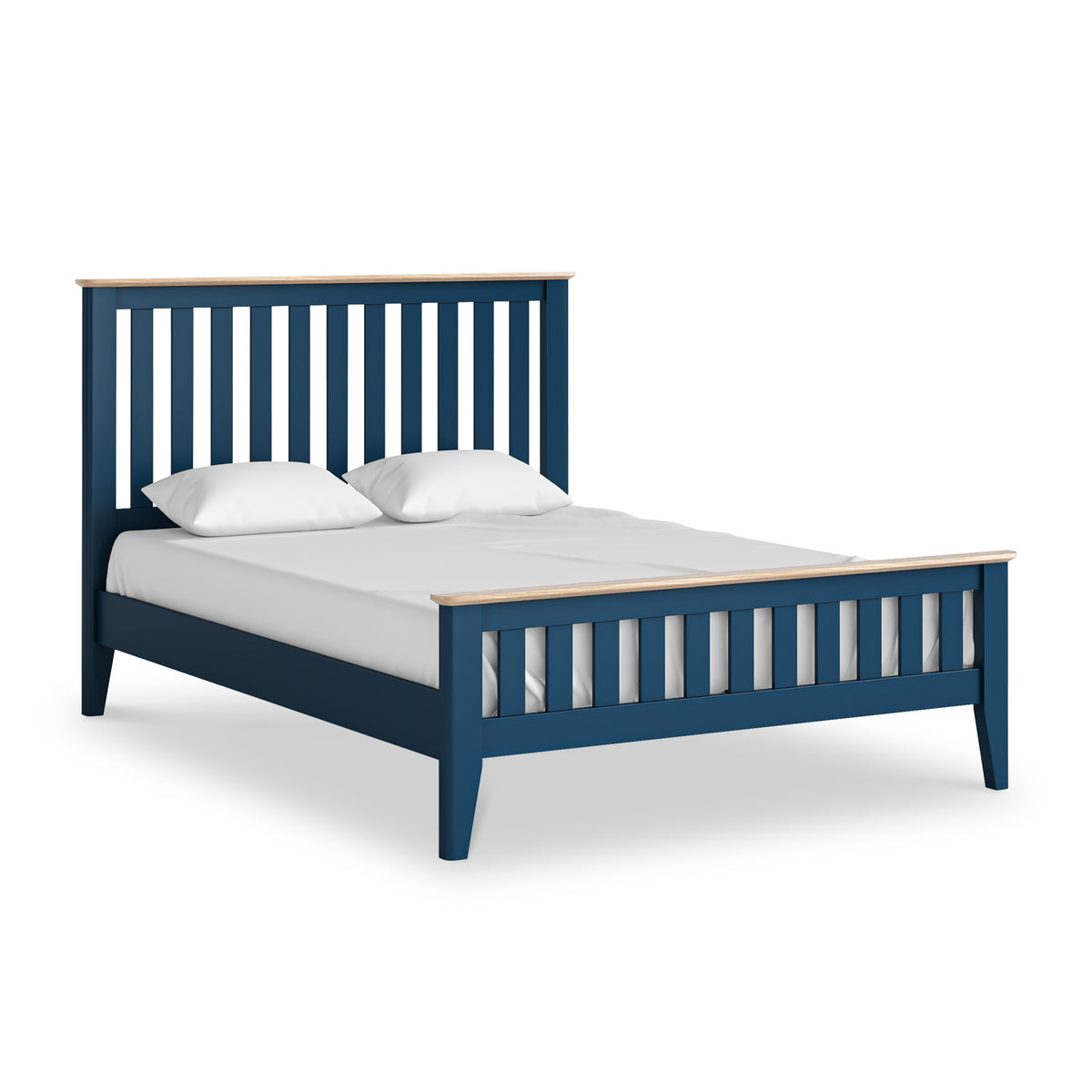 Penrose Navy Blue Double Slatted Bed from Roseland Furniture