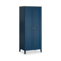 Penrose Navy Blue White Full Hanging Wardrobe with wooden handles from Roseland Furniture
